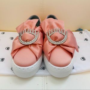 NWT Chiara Ferragni Princess Bow Flats in Pink 36